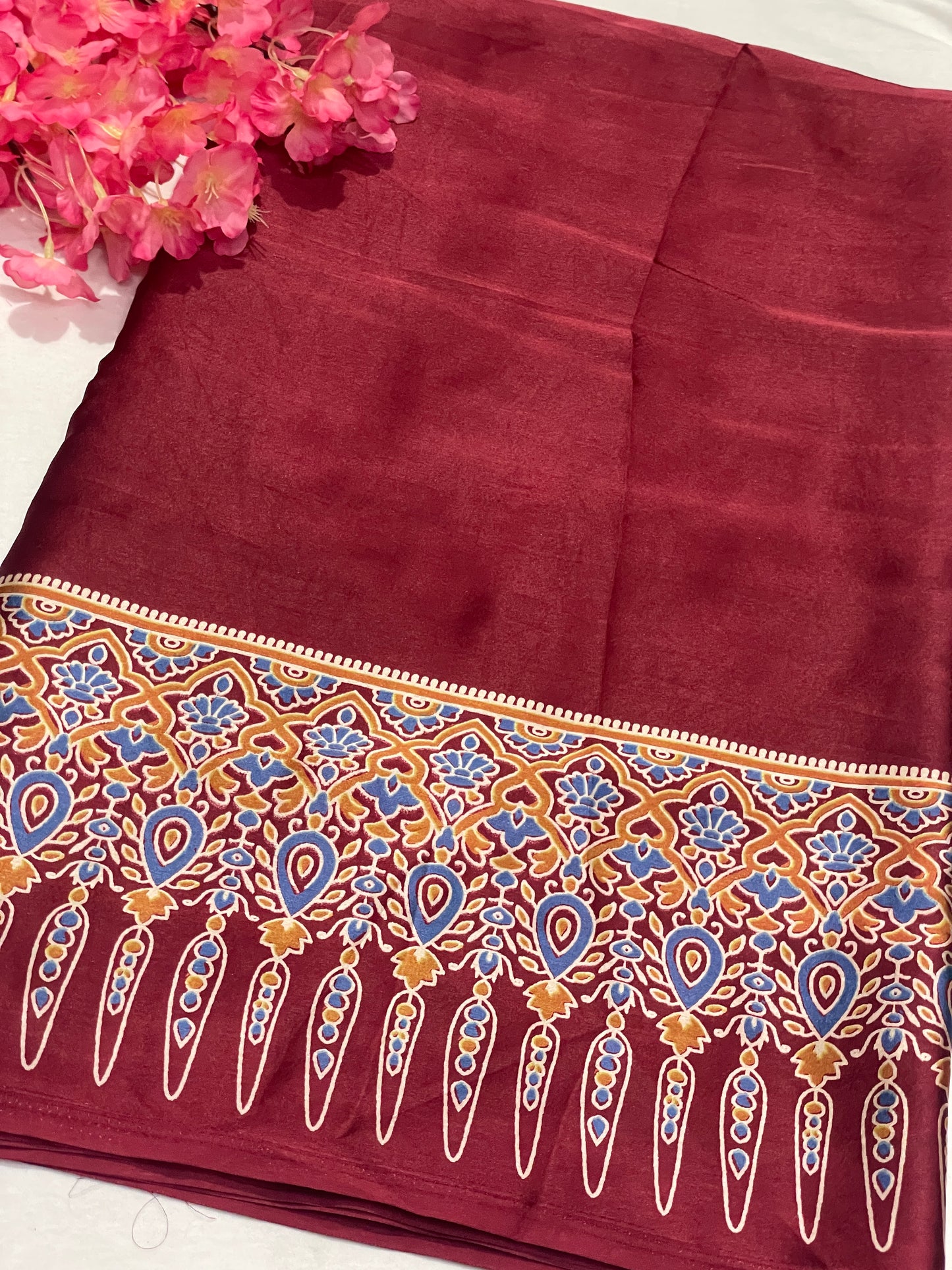 Ajrak Satin Modal Saree