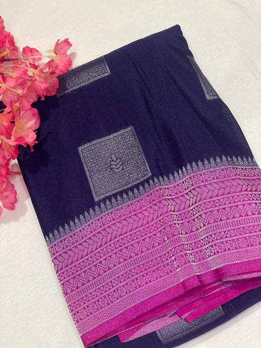 Georget Soft Geometric pattern Saree