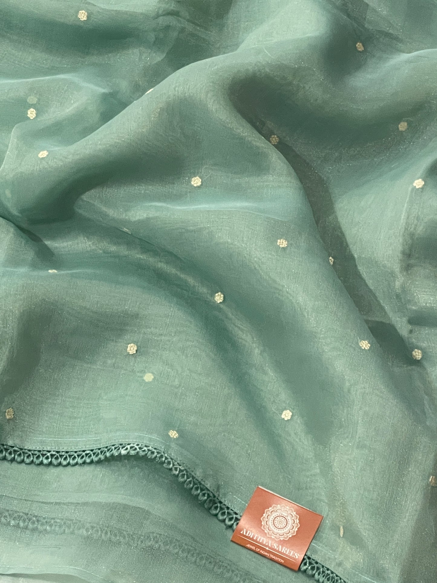 Lenin Tissue Lite weight Embroidery Saree