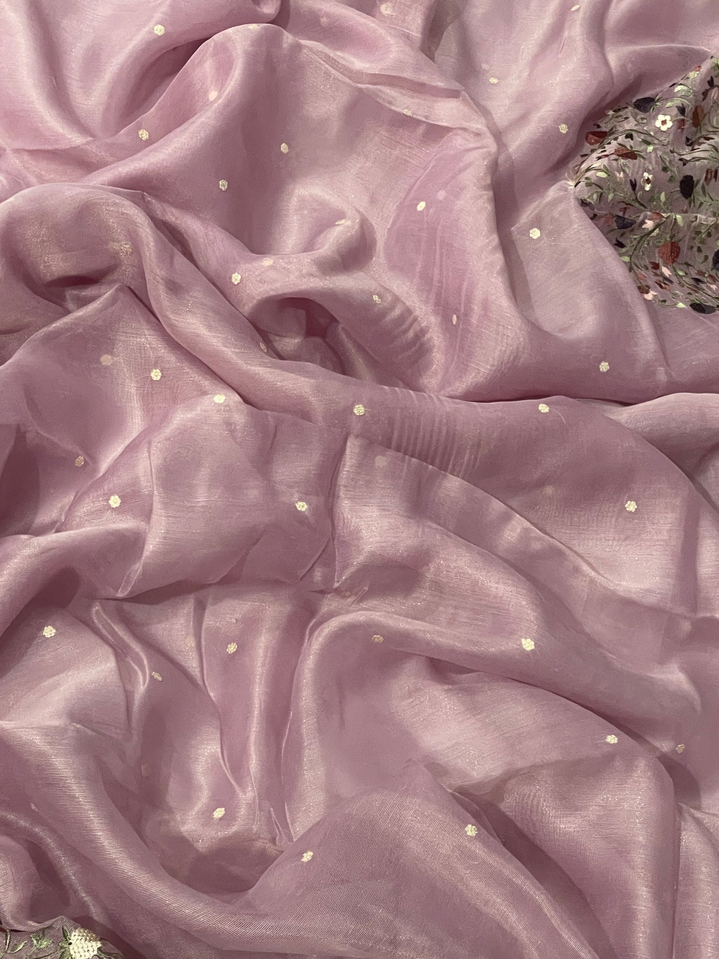 Lenin Tissue Lite weight Embroidery Saree