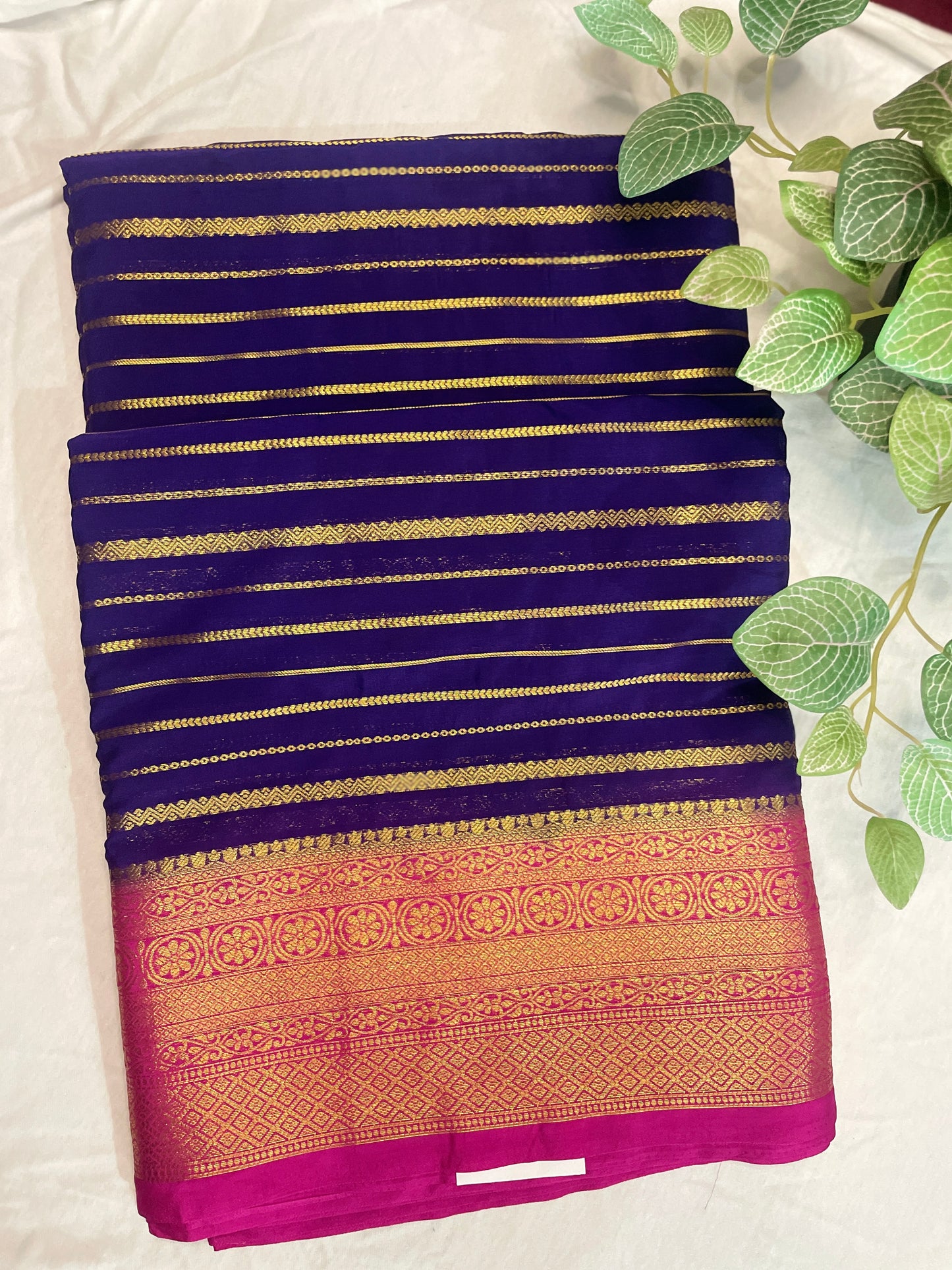 Mysore Semi Crape Saree Blue