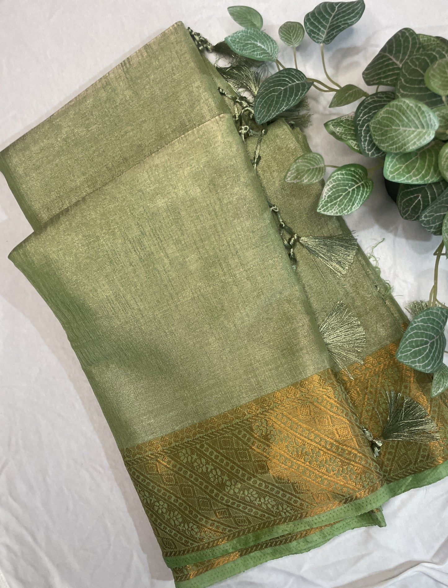 Tissue Silk Saree Green