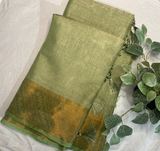 Tissue Silk Saree Green