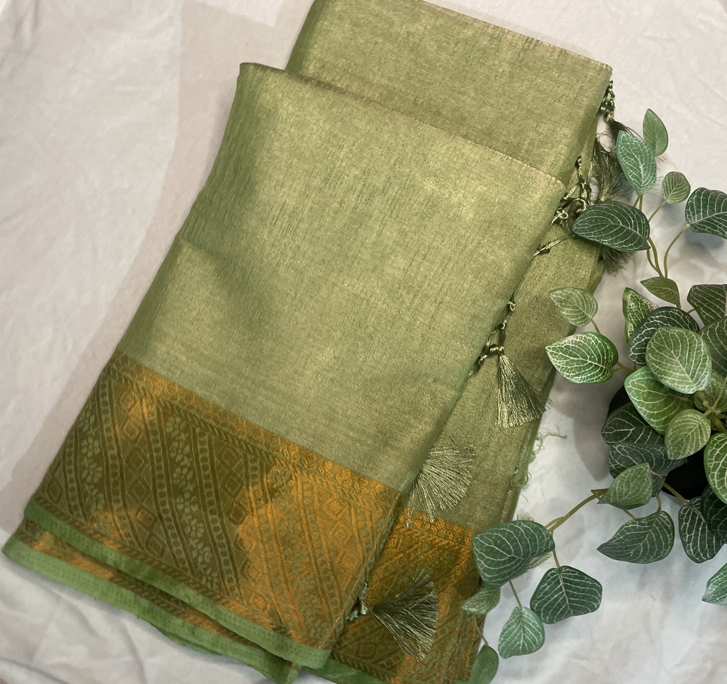 Tissue Silk Saree Bronze