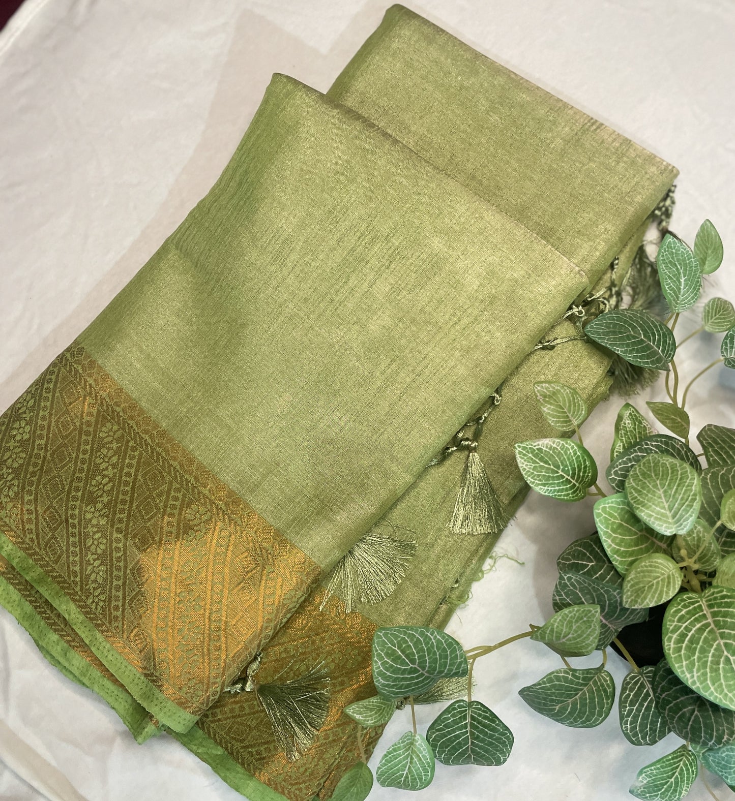 Tissue Silk Saree Green
