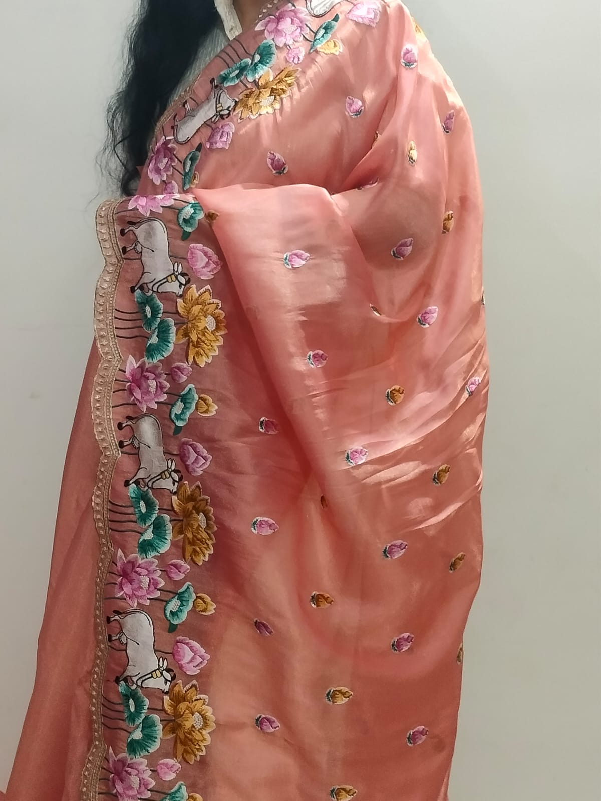 Pure Tissue Silk Embroidery Saree