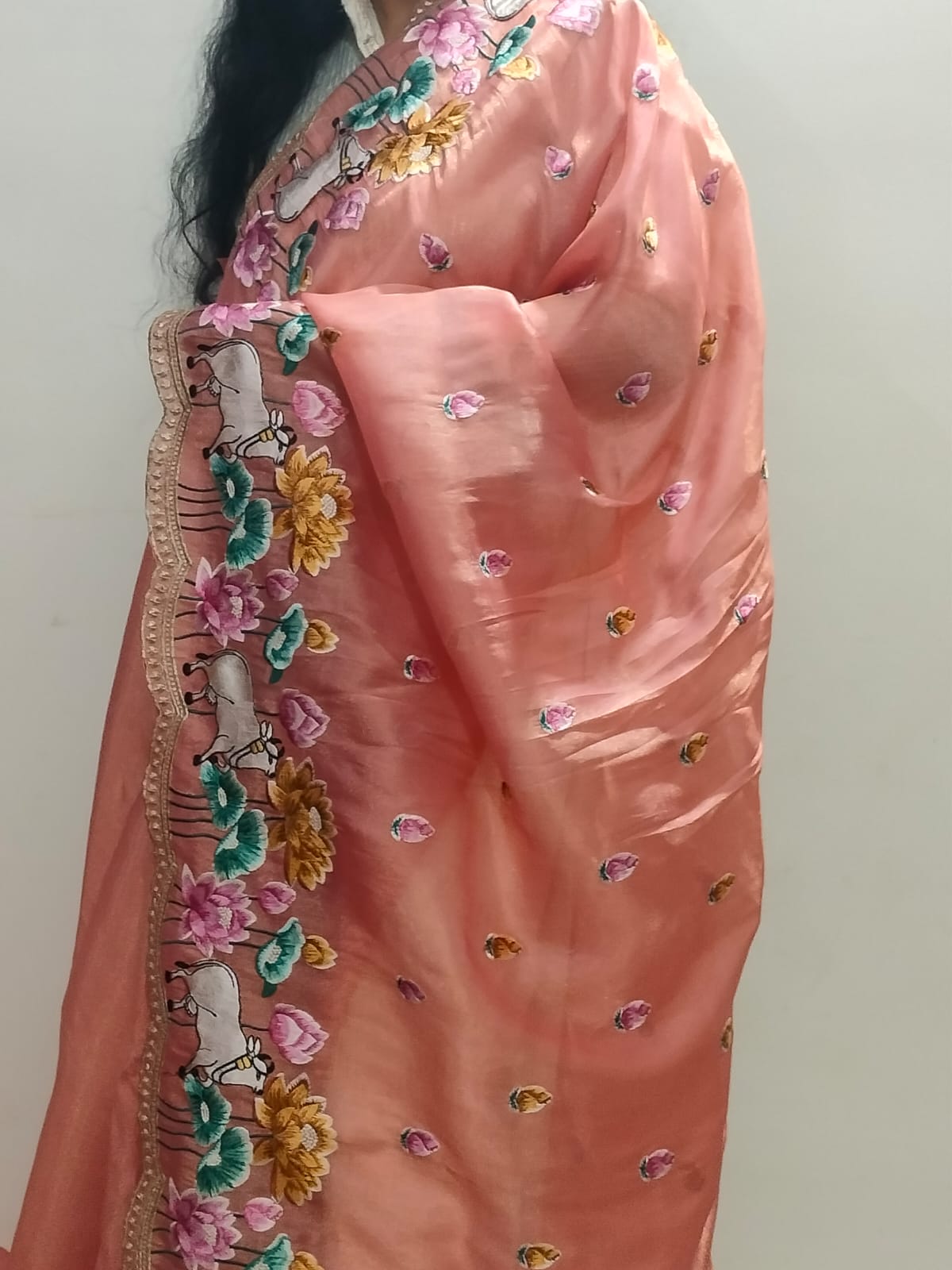 Pure Tissue Silk Embroidery Saree