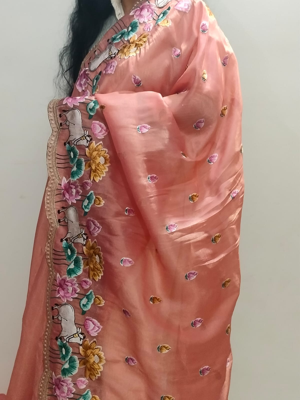 Pure Tissue Silk Embroidery Saree